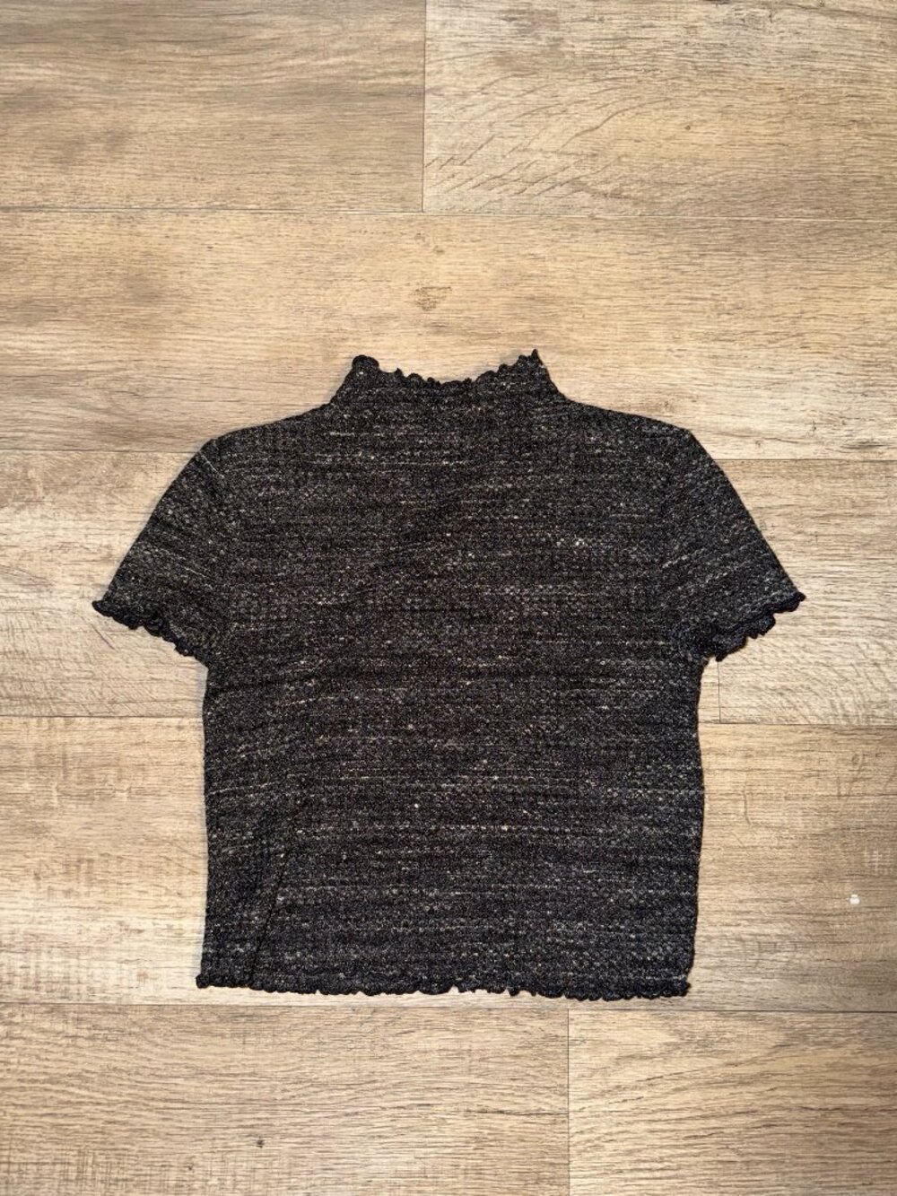 Forever 21 Shimmer Cropped Mock Neck Knit